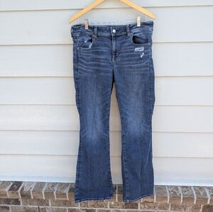 American Eagle Jeans Size 12 Blue Kick Boot Flare Mid Rise 5 Pockets Vintage